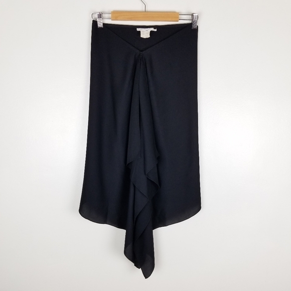 Martine Douvier Dresses & Skirts - VTG Martine Douvier Paris Black Ruffle Drape Skirt